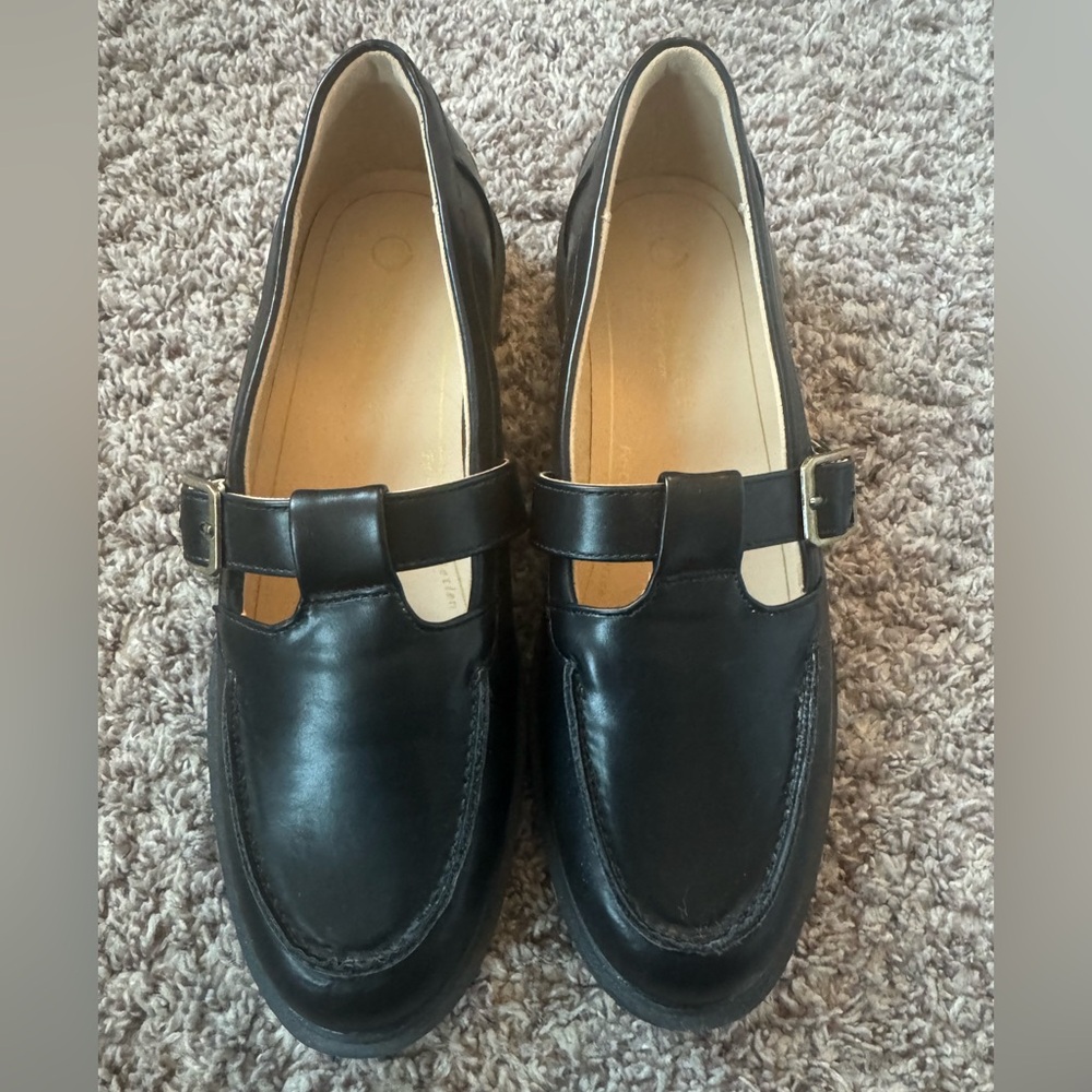 Journee Collection Black Mary Jane Loafers with Buckle
